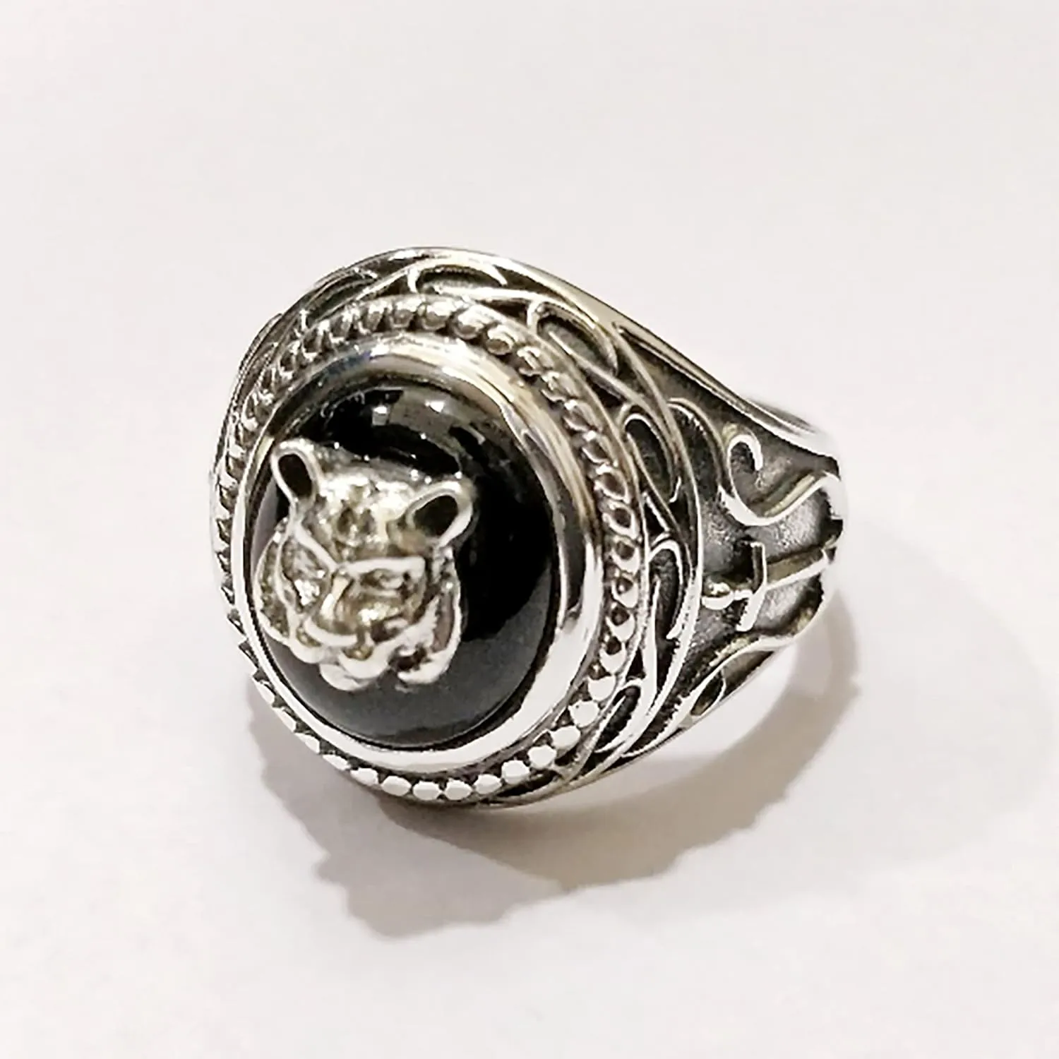 Captain Hector Barbossa Ring, Solid 925 Sterling Silver Ring, NATURAL Black ONYX Gemstone, The Pirates of the Caribbean Ring, Gift for Him, Kohi Ring, UNISEX Ring (10)