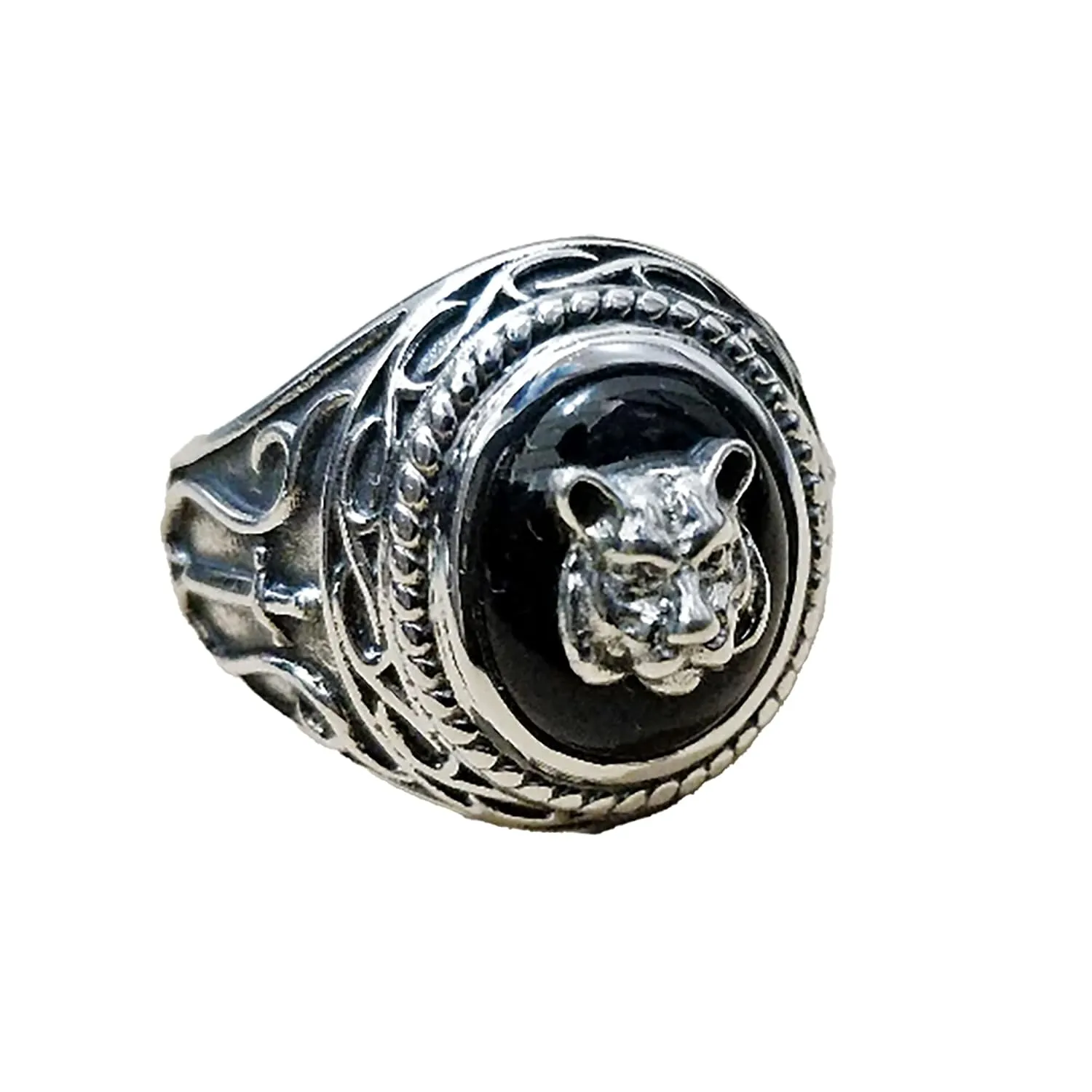 Captain Hector Barbossa Ring, Solid 925 Sterling Silver Ring, NATURAL Black ONYX Gemstone, The Pirates of the Caribbean Ring, Gift for Him, Kohi Ring, UNISEX Ring (10)