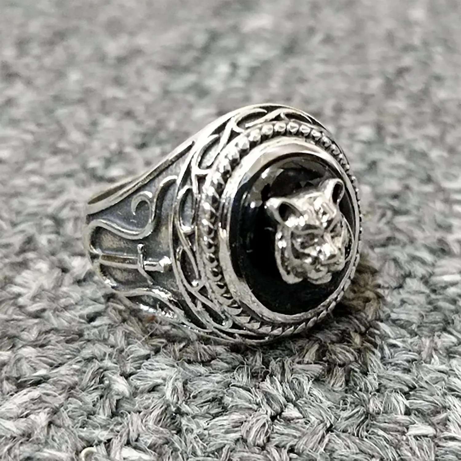Captain Hector Barbossa Ring, Solid 925 Sterling Silver Ring, NATURAL Black ONYX Gemstone, The Pirates of the Caribbean Ring, Gift for Him, Kohi Ring, UNISEX Ring (10)
