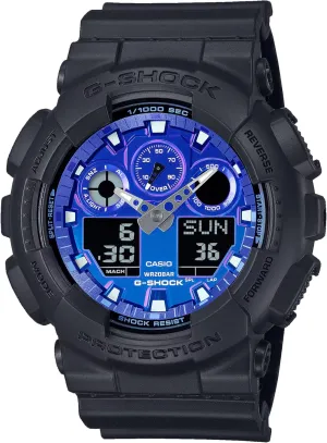Casio G-Shock Flames of Color Black Blue Watch GA100FL-1A