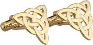 Celtic Cufflinks Gold Plated Trinity Knot Made in Ireland