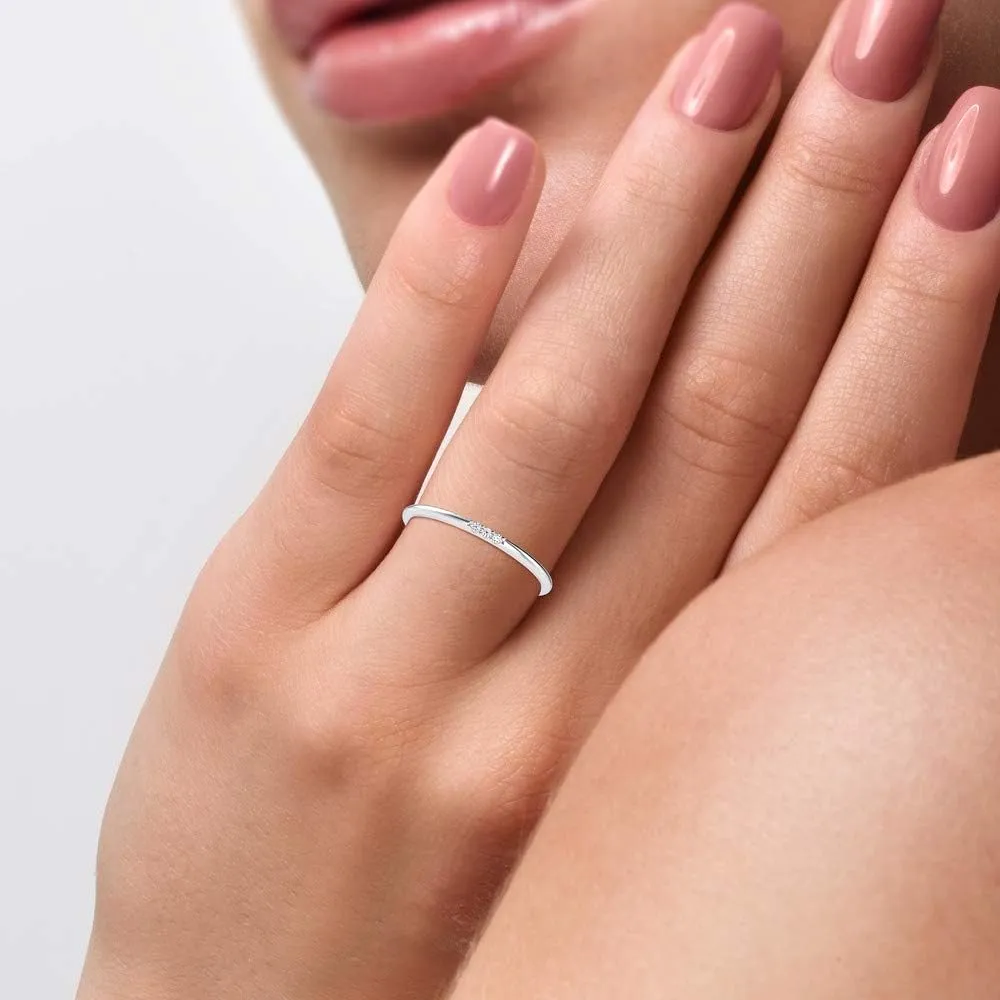 Certified 3 Stone Diamond Ring Studded with Round Cut Natural Diamond in 14k White/Yellow/Rose Gold Wedding Band Ring for Women | Bridal Ring for Her | Couple Promise Ring (0.02 Ct, IJ-SI)