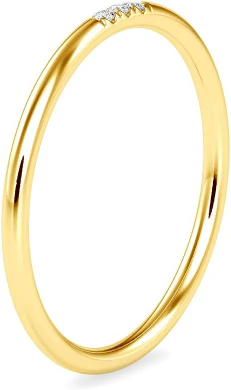 Certified 3 Stone Diamond Ring Studded with Round Cut Natural Diamond in 18k White/Yellow/Rose Gold Wedding Band Ring for Women | Bridal Ring for Her | Couple Promise Ring (0.02 Ct, IJ-SI)