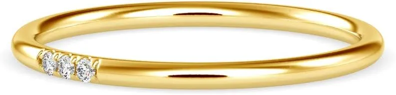 Certified 3 Stone Diamond Ring Studded with Round Cut Natural Diamond in 18k White/Yellow/Rose Gold Wedding Band Ring for Women | Bridal Ring for Her | Couple Promise Ring (0.02 Ct, IJ-SI)