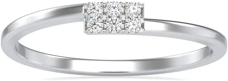 Certified Anniversary Ring Studded with 6 Round Natural Diamond in 18k White/Yellow/Rose Gold Wedding Band Ring for Women | Couple Promise Ring for Her | Wedding Jewelry (0.06 Cttw, IJ-SI)