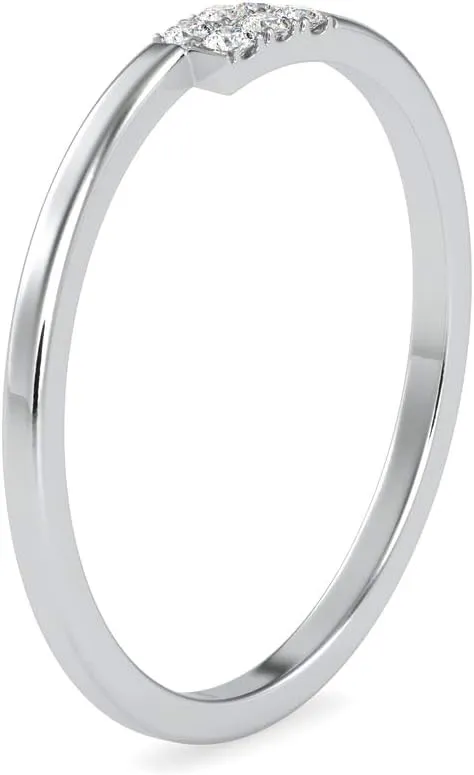 Certified Anniversary Ring Studded with 6 Round Natural Diamond in 18k White/Yellow/Rose Gold Wedding Band Ring for Women | Couple Promise Ring for Her | Wedding Jewelry (0.06 Cttw, IJ-SI)