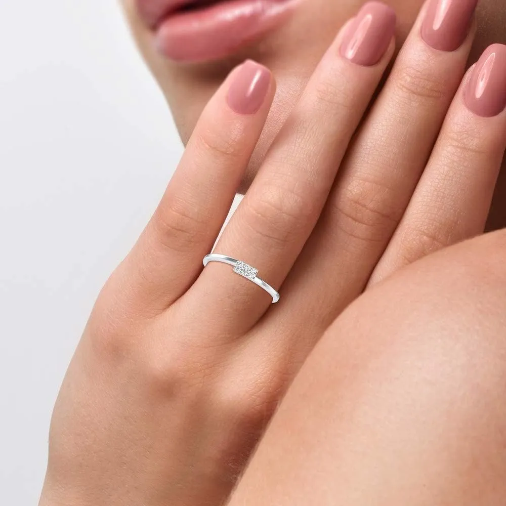 Certified Anniversary Ring Studded with 6 Round Natural Diamond in 18k White/Yellow/Rose Gold Wedding Band Ring for Women | Couple Promise Ring for Her | Wedding Jewelry (0.06 Cttw, IJ-SI)