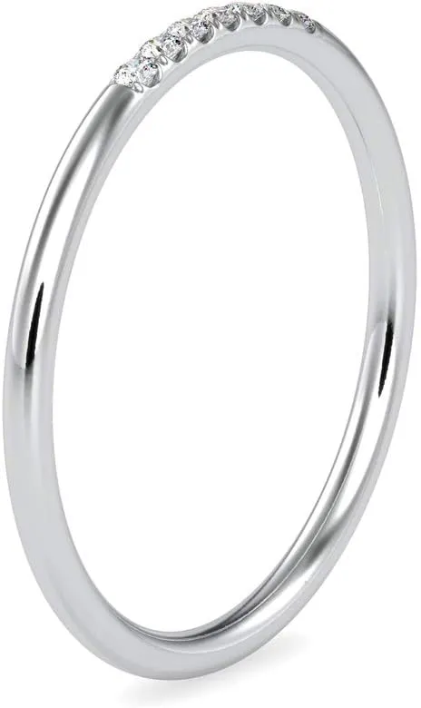 Certified Anniversary Ring Studed with 7 pcs Round Cut Natural Diamond in 14k White/Yellow/Rose Gold Wedding Band Ring for Women | Bridal Ring for Her | Couple Promise Ring (0.046 Cttw, IJ-SI)
