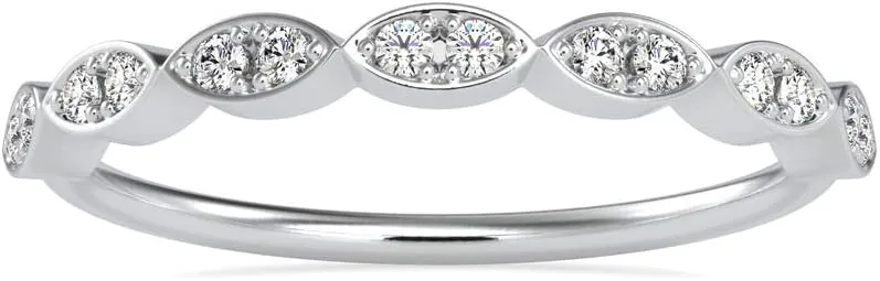 Certified Bridal Ring Studded with 14 Round Natural Diamond in 14k White/Yellow/Rose Gold Wedding Band Ring for Women | 3 Prong Holder Ring | Couple Promise Ring | Wedding Jewelry (0.12 Cttw, IJ-SI)