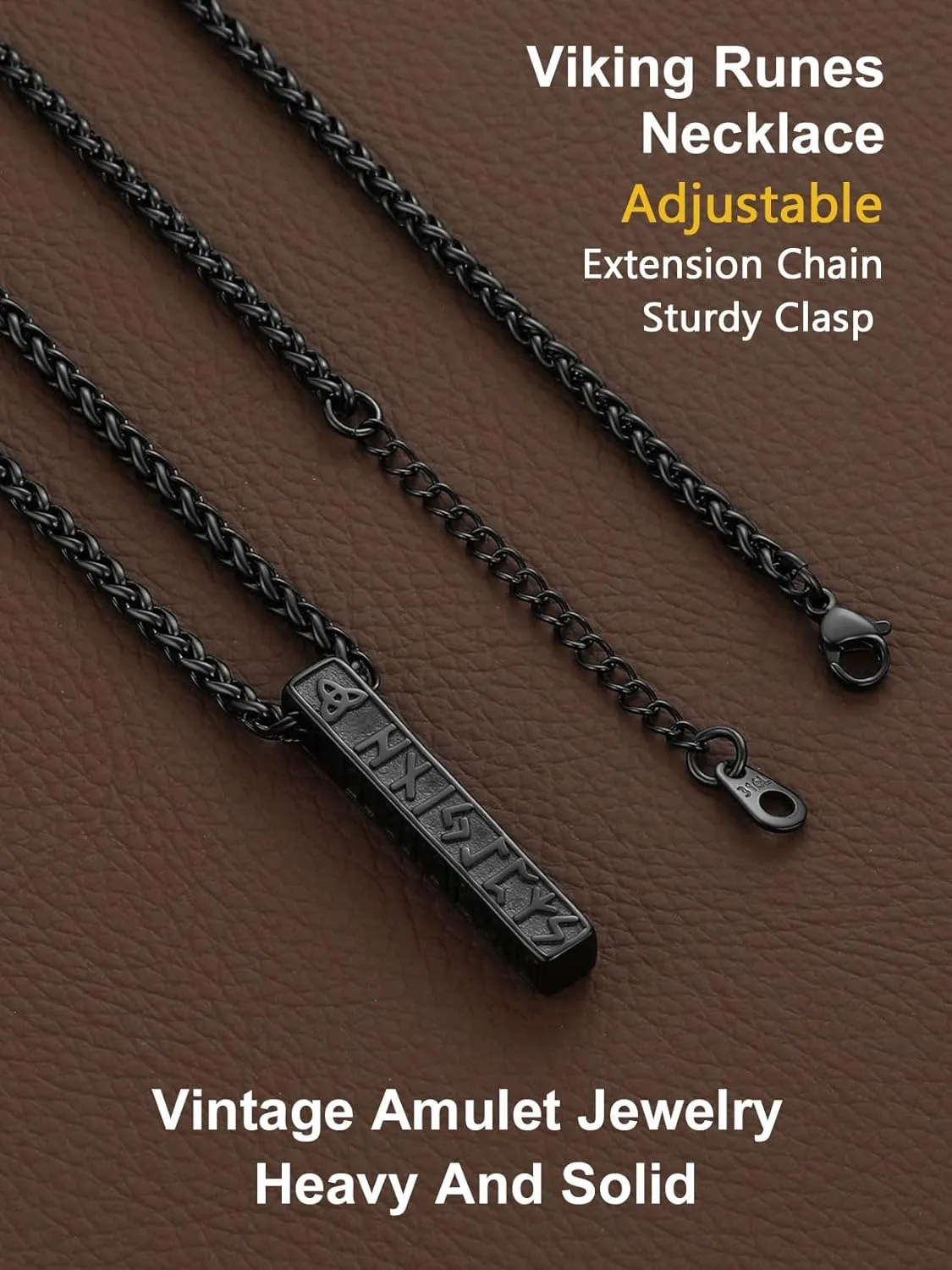 ChainsProMax Mens Viking Necklace, Arrowhead/Rune/Raven Skull Necklace for Men Nordic Jewelry-Send Gift Box