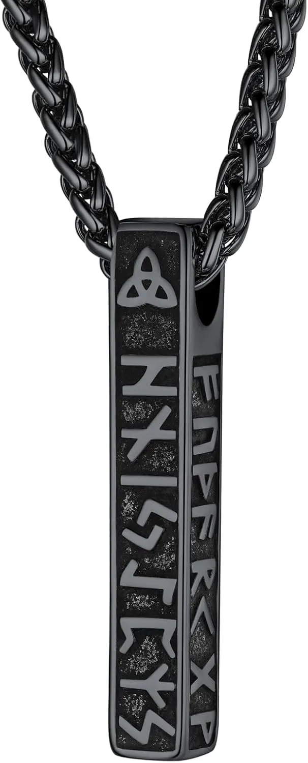 ChainsProMax Mens Viking Necklace, Arrowhead/Rune/Raven Skull Necklace for Men Nordic Jewelry-Send Gift Box