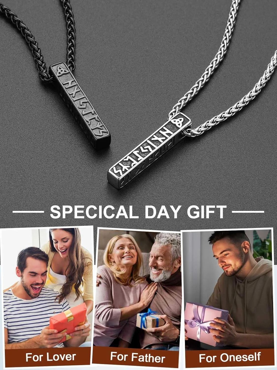 ChainsProMax Mens Viking Necklace, Arrowhead/Rune/Raven Skull Necklace for Men Nordic Jewelry-Send Gift Box