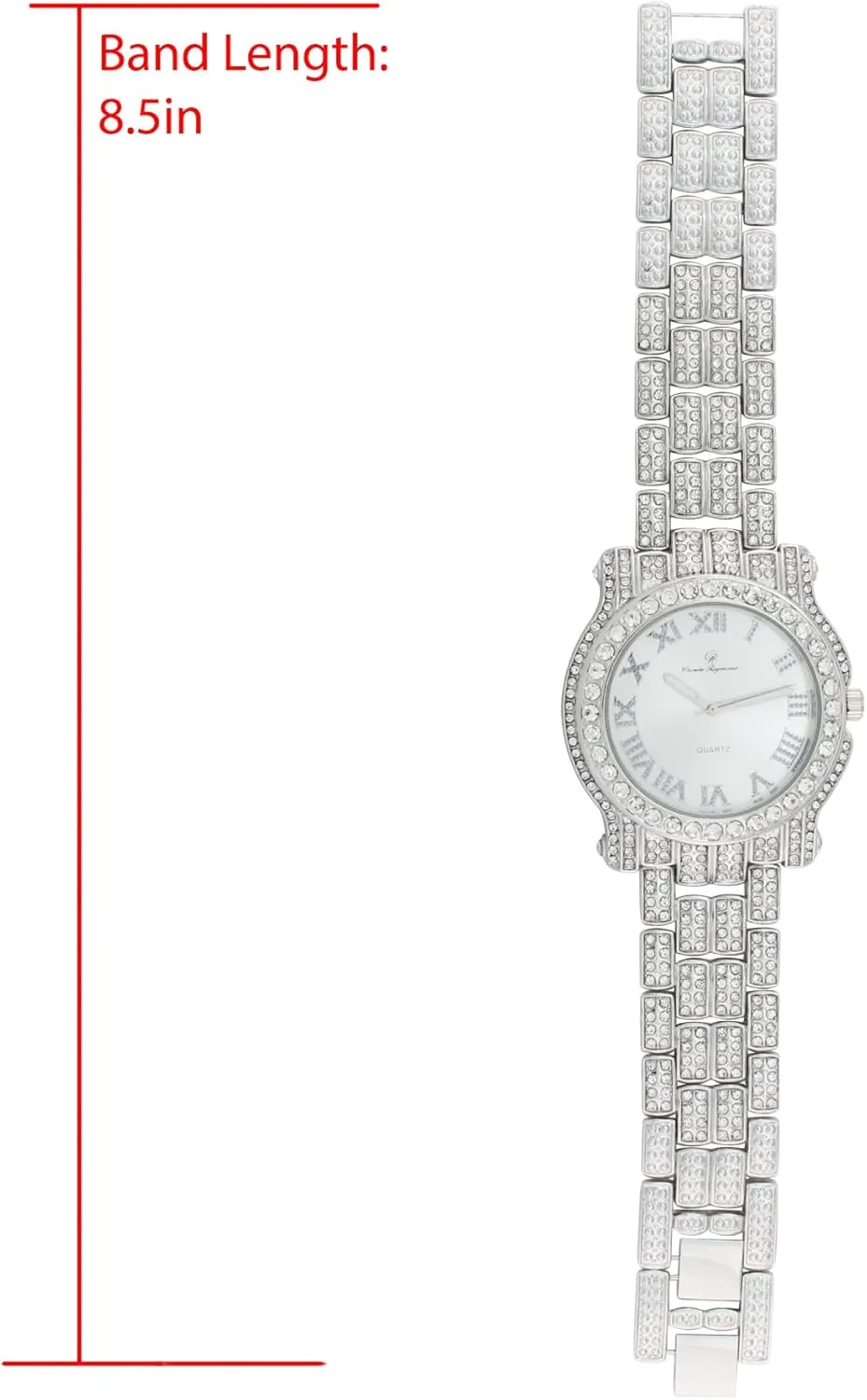 Charles Raymond Bling-ed Out Ultimate Hip Hop Royalty Mens Watch w/Easy Reader Roman Numeral or Iced Out Diamond Time Indicators - Bright Colored Dials - L0504