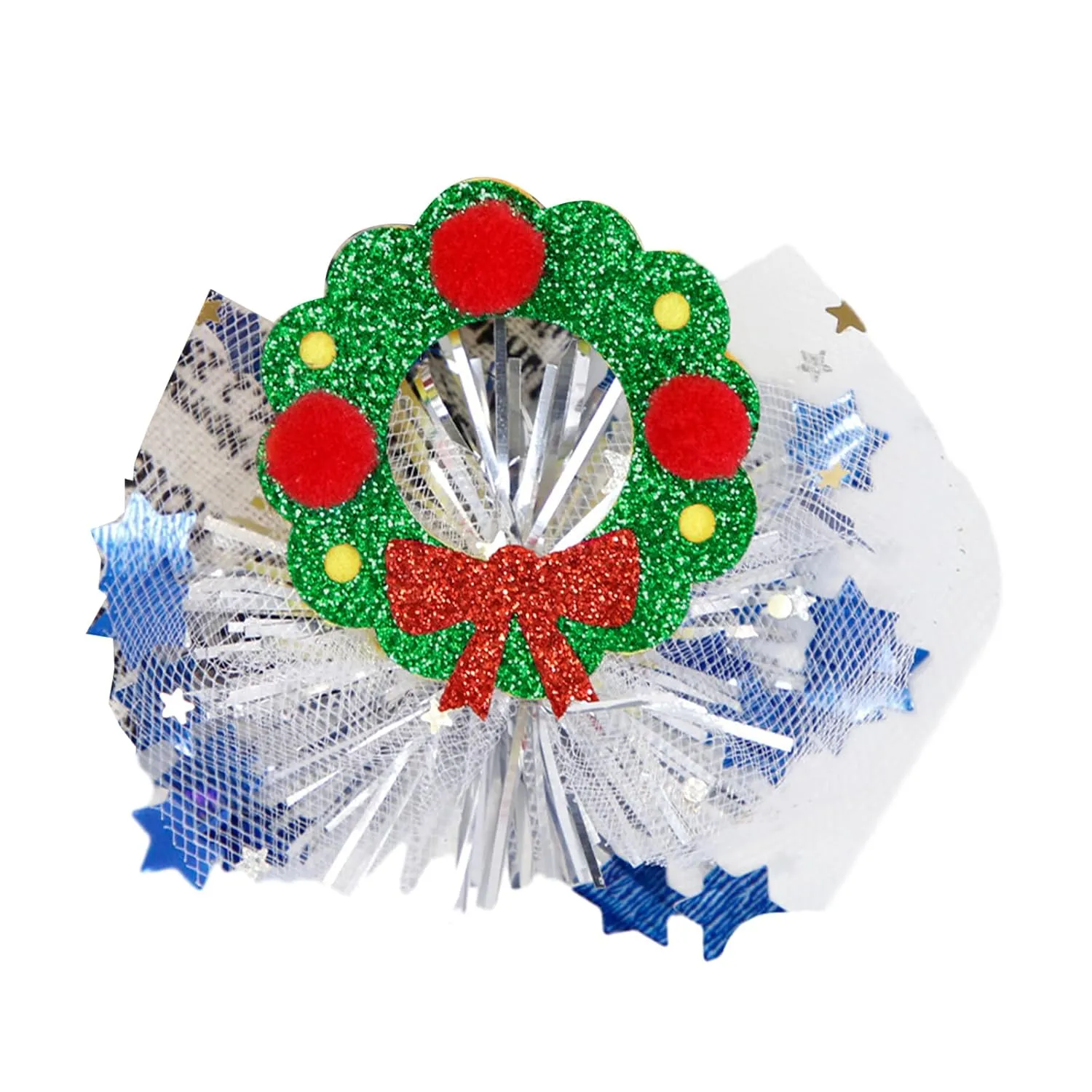 Christmas Mesh Hair Clip for Adult Kids Duckbill Christmas Tree/Santa Hairpin Girls Side Clip Holiday Barrettes