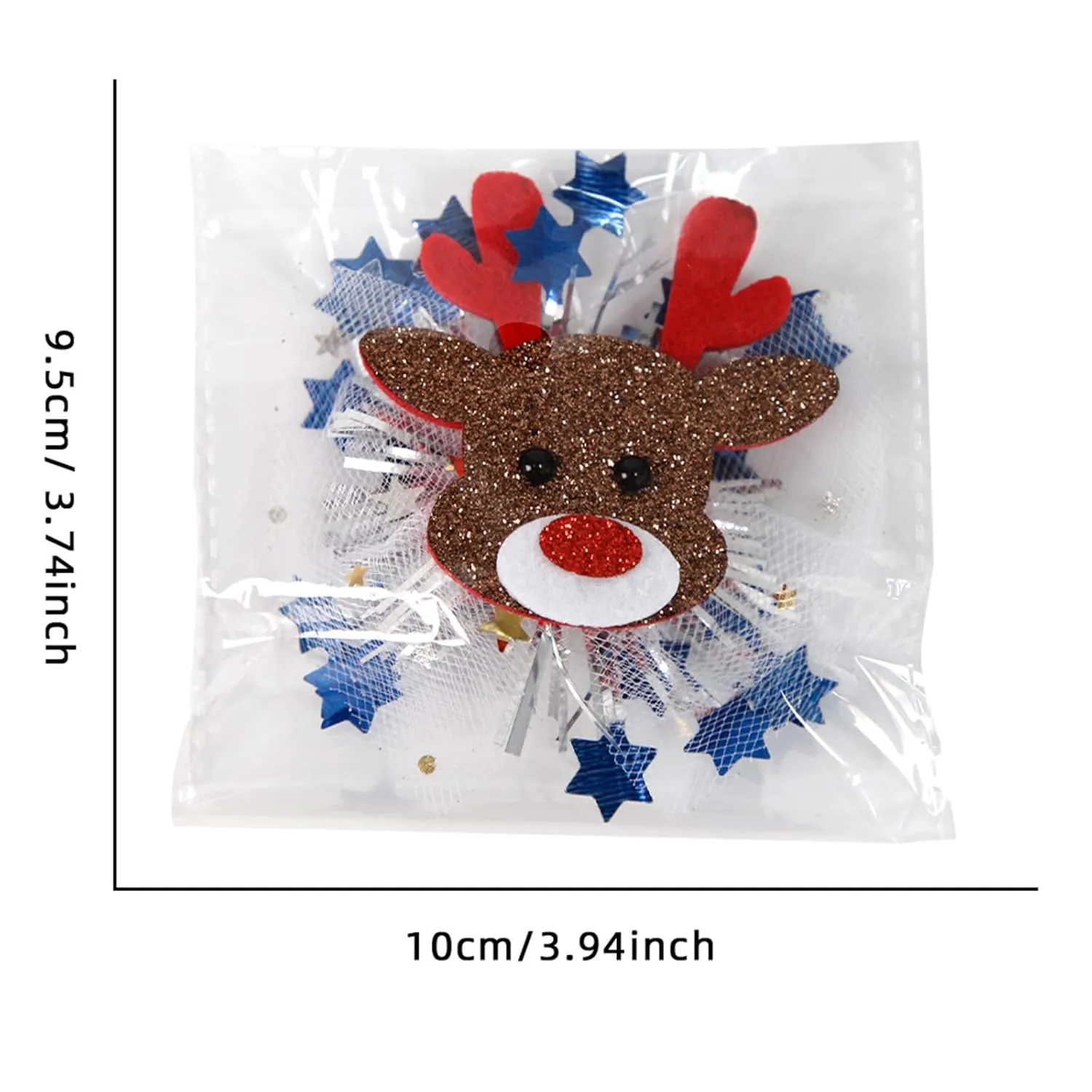 Christmas Mesh Hair Clip for Adult Kids Duckbill Christmas Tree/Santa Hairpin Girls Side Clip Holiday Barrettes