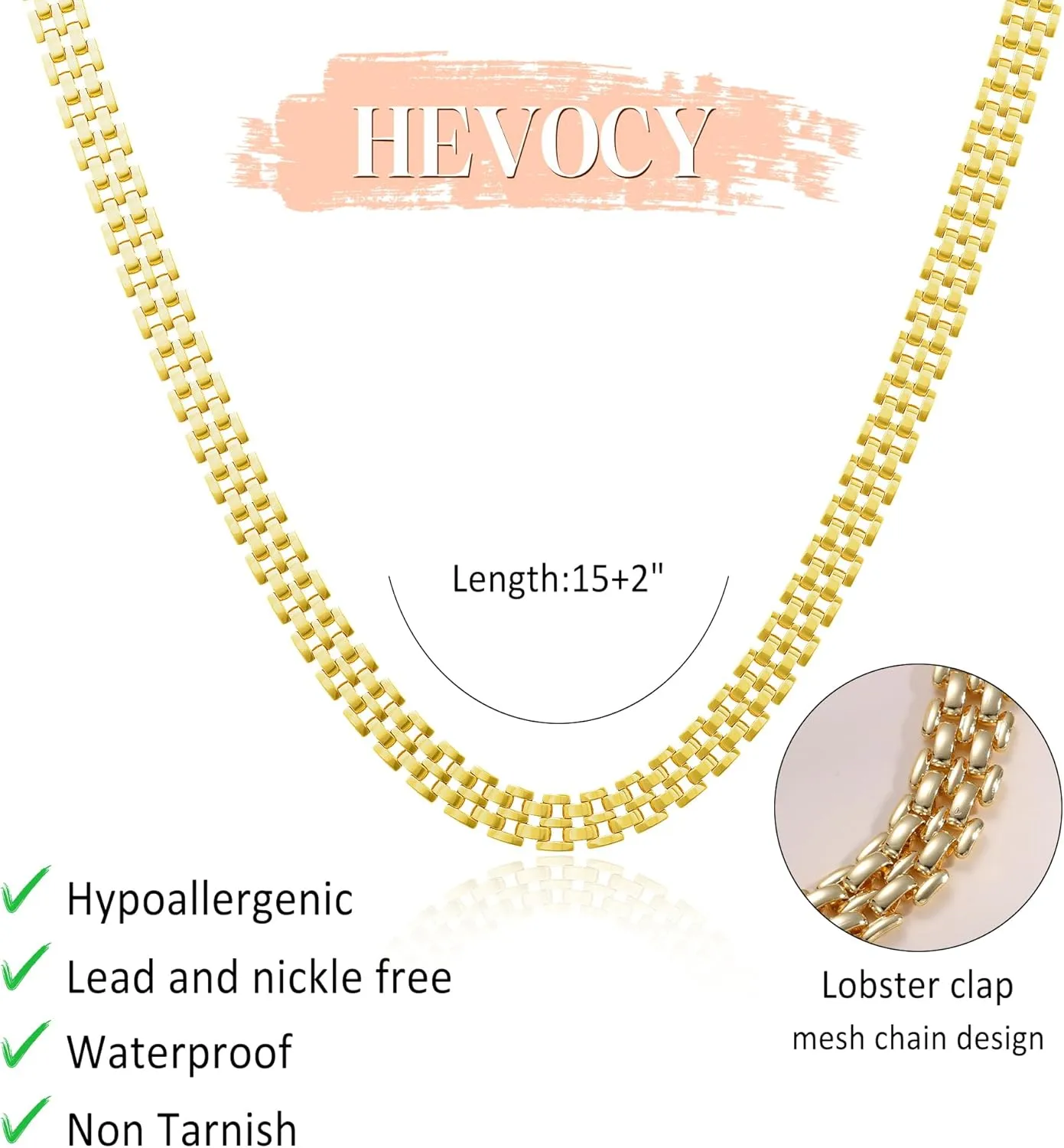Chunky Necklaces for Women: 14K Gold Plated Chocker Necklace for Women Trendy Cuban Link Paperclip Chain Toggle Clasp Pearl Pendant Necklace Non Tarnish Lobster Clasp Necklace for Women