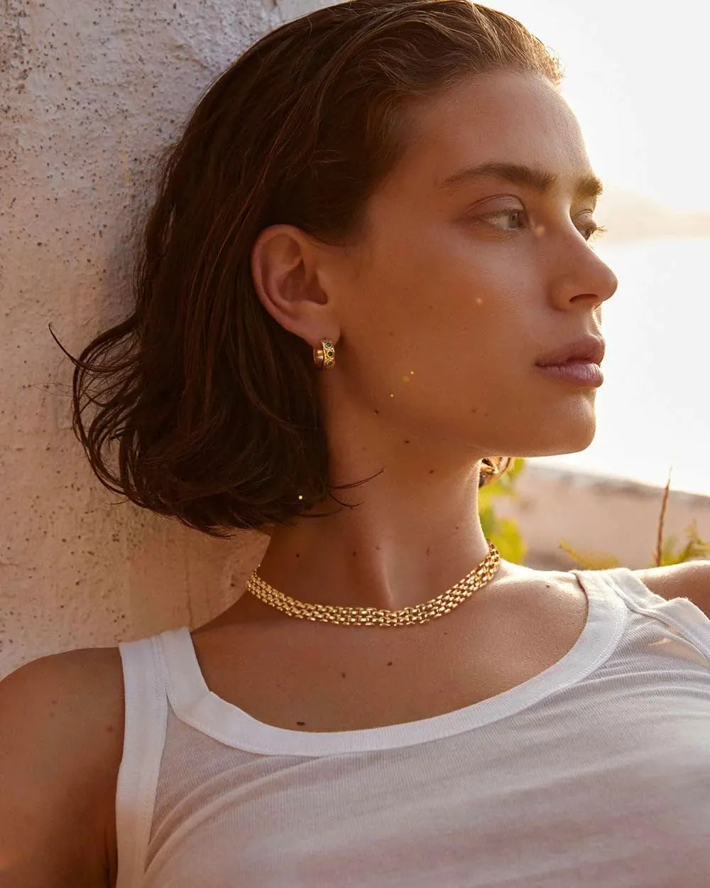 Chunky Necklaces for Women: 14K Gold Plated Chocker Necklace for Women Trendy Cuban Link Paperclip Chain Toggle Clasp Pearl Pendant Necklace Non Tarnish Lobster Clasp Necklace for Women