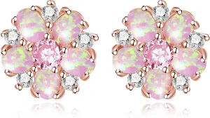 CiNily Flower Earrings,Opal Stud Earrings Sterling Silver or White Gold/Rose Gold Plated Ladies Flower Stud Earrings Cute Unique Earrings for Girls