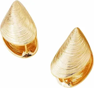 Clamshell Hoop Earrings for Women Statement Unique Seashell Earring 925 Sterling Silver Shell Stud Earrings Coastal Cowgirl Jewelry