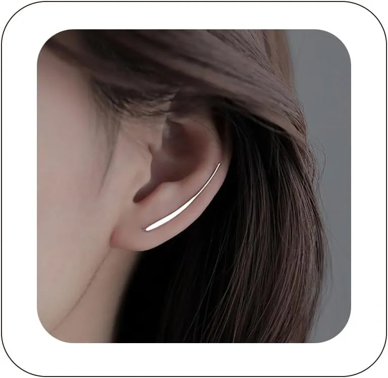 Climber Earrings Dainty Ear Cuffs Crawler Earrings for Women Unique Ear Crawler Earrings Minimalism Bar Earrings Wedding Birthday Jewelry Gifts