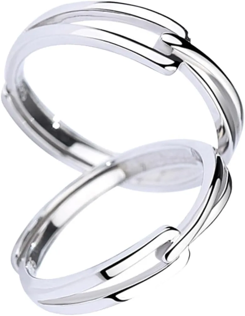 CLISPEED 1Pair Couple's Decorative Finger Ring Fashion Wedding Jewelry for Him Her Lightweight Durable Present for Special Occasions Comfortable Fit High Polished Finish