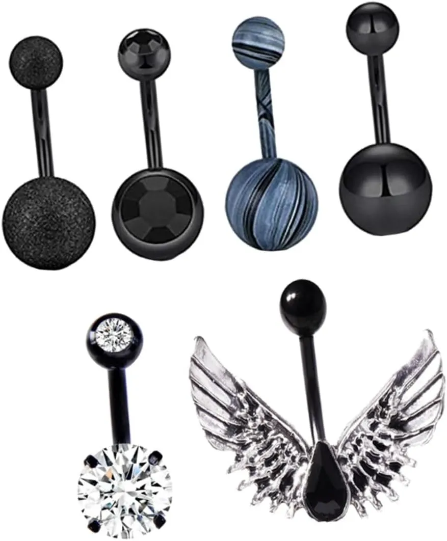 CLISPEED 6Pcs Belly Button Ring Unique Navel Decoration Elegant Body Jewelry for Parties Street Photography Durable Chic Design Navel Rings