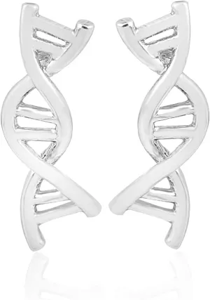 coadipress DNA Double DAN Helix Molecule Stud Earrings for Women Unique Silver Gold Biology Chemistry Microscope Science Themed Earrings Jewelry