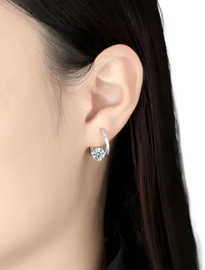 Coadipress Lymphatic Drainage Earrings - Unique Rhinestone Hoop Earrings with Shinny Crystal Stones - Trendy Irregular Cubic Design - Jewelry Gifts