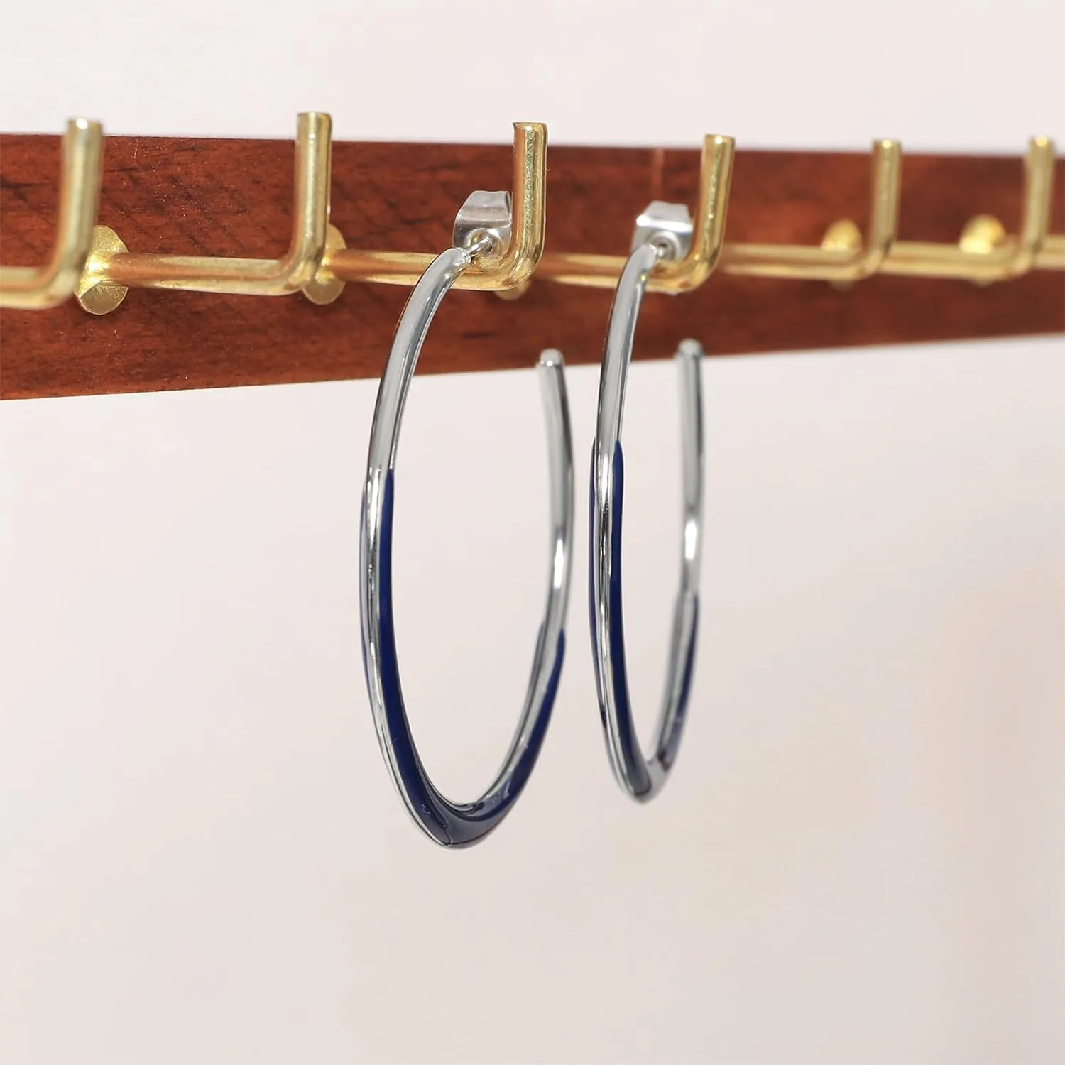 Colorful Enamel Hoop Earrings for Women 18K Real Gold Plated Open Hoop Earring Hypoallergenic Stainless Steel Enamel Earring Jewelry Gift for Wife Girlfriend