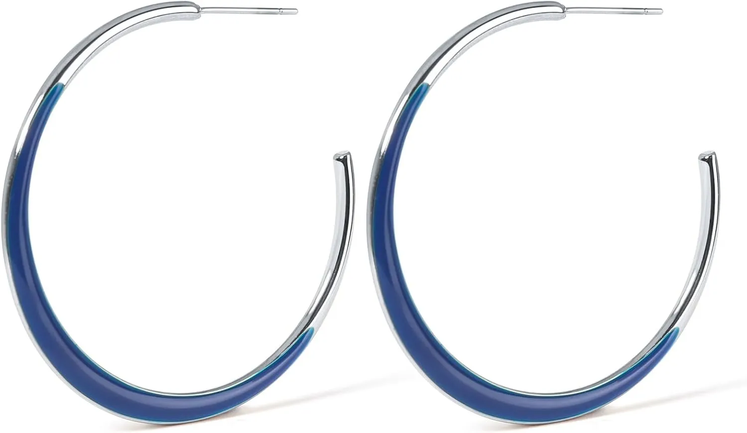 Colorful Enamel Hoop Earrings for Women 18K Real Gold Plated Open Hoop Earring Hypoallergenic Stainless Steel Enamel Earring Jewelry Gift for Wife Girlfriend