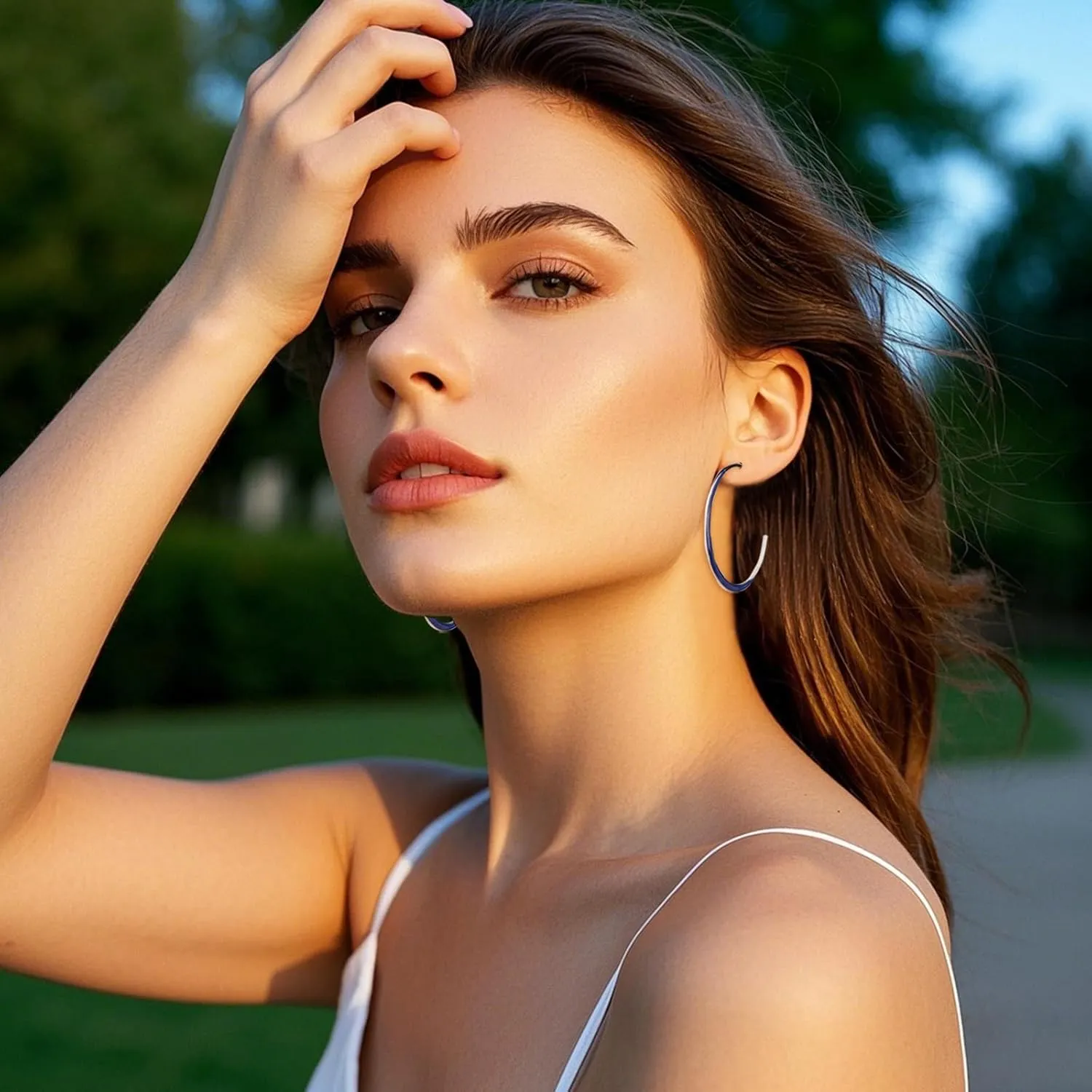 Colorful Enamel Hoop Earrings for Women 18K Real Gold Plated Open Hoop Earring Hypoallergenic Stainless Steel Enamel Earring Jewelry Gift for Wife Girlfriend