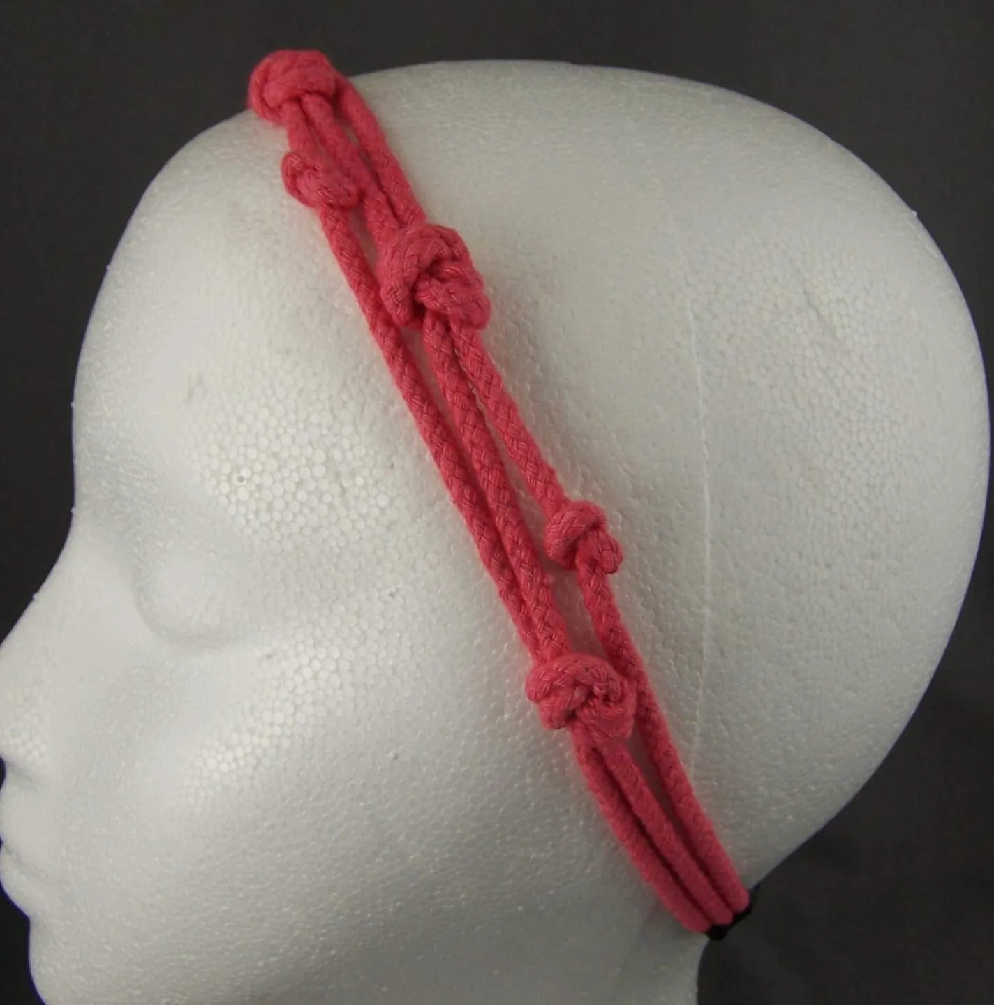 Coral Knotted Triple-Strand Soft Cord Rope Stretch Elastic Headband Hair Band Headbands for Women