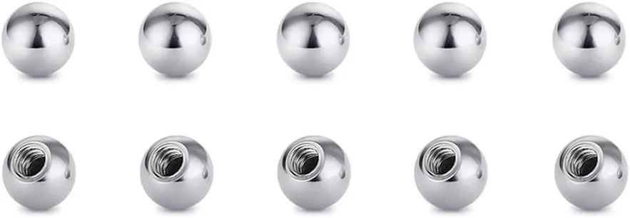 COTTVOTT Threaded 316L Steel Replacement Balls Piercing Parts for Body Jewelry 14G 16G Barbell