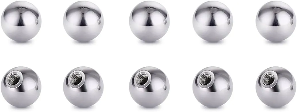 COTTVOTT Threaded 316L Steel Replacement Balls Piercing Parts for Body Jewelry 14G 16G Barbell