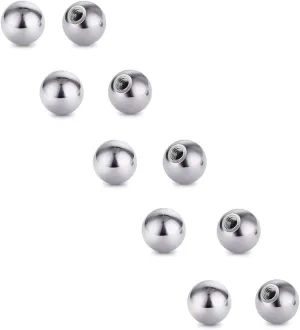COTTVOTT Threaded 316L Steel Replacement Balls Piercing Parts for Body Jewelry 14G 16G Barbell