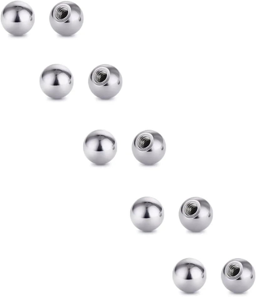 COTTVOTT Threaded 316L Steel Replacement Balls Piercing Parts for Body Jewelry 14G 16G Barbell
