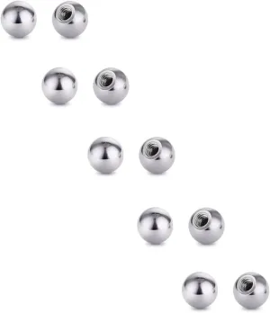 COTTVOTT Threaded 316L Steel Replacement Balls Piercing Parts for Body Jewelry 14G 16G Barbell