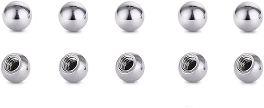 COTTVOTT Threaded 316L Steel Replacement Balls Piercing Parts for Body Jewelry 14G 16G Barbell