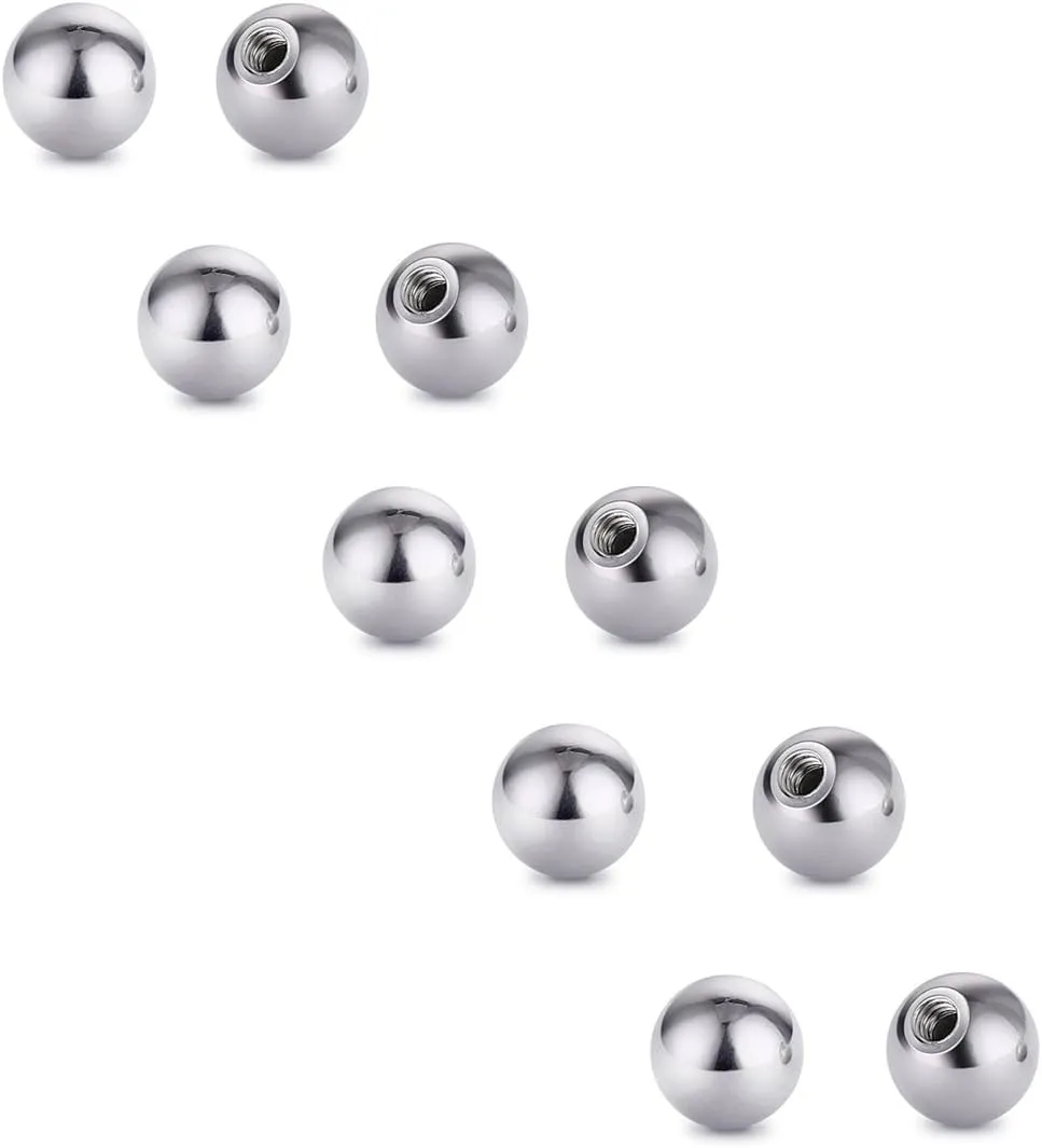 COTTVOTT Threaded 316L Steel Replacement Balls Piercing Parts for Body Jewelry 14G 16G Barbell