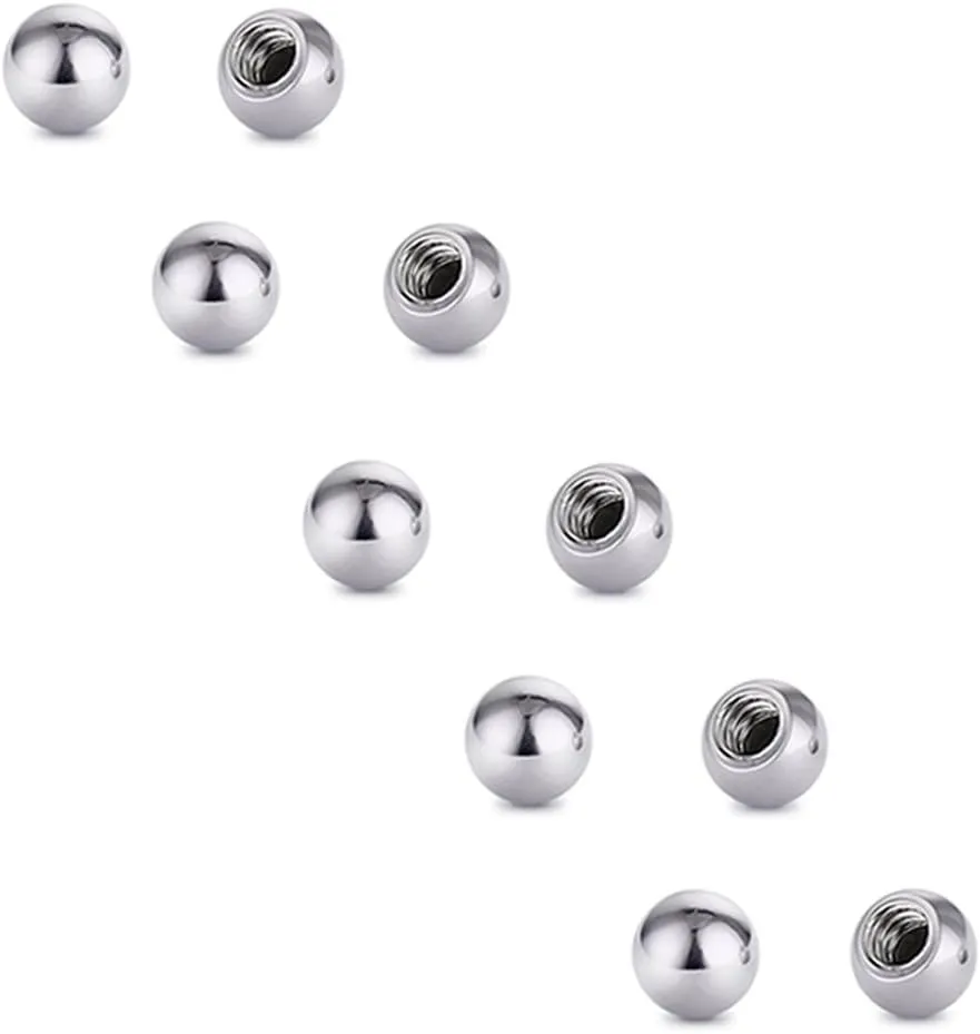 COTTVOTT Threaded 316L Steel Replacement Balls Piercing Parts for Body Jewelry 14G 16G Barbell