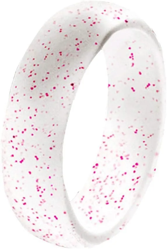 Couple Models 7Pcs Women Fashion Silicone Soft Shiny Glitter Finger Rings Party Jewelry Gift Black Green Glitter US 7