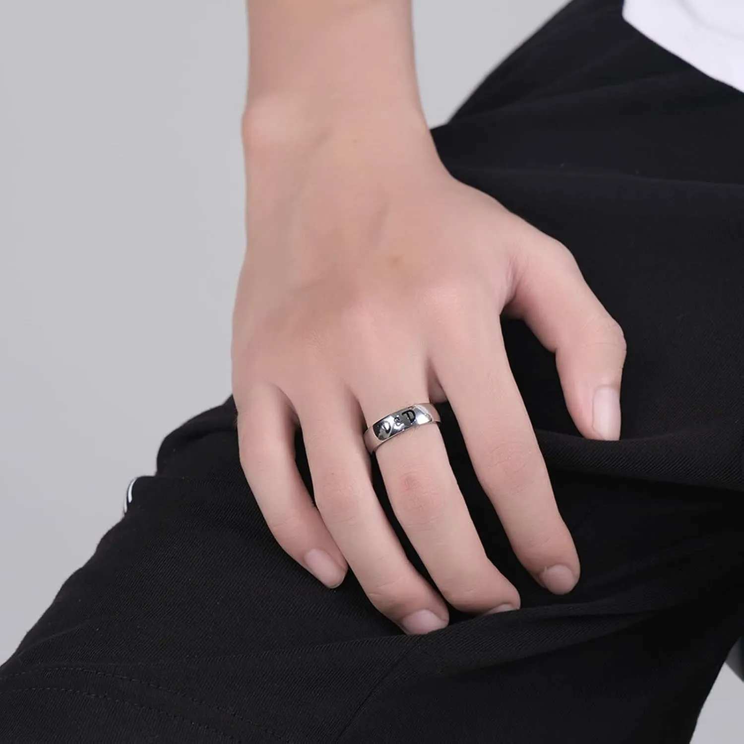 Couple Rings Stainless Steel,Couple Ring Personalize Brothers/Mom/Dad/Son i Love You Rings Couple Silver