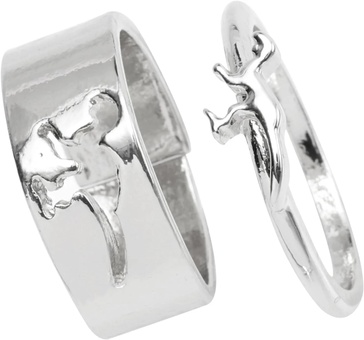 Couples Jewelry Set Dinosaur Matching Ring Plated Open Band Ring for Wedding