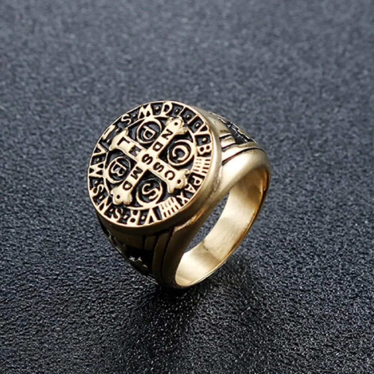 Cross Ring, Vintage Rune Jesus Cross Ring for Men, Christ Cross Ring Religious Catholic Cross Ring Jesus Cross Jewelry, Punk Knight Templar Crusader Cross Ring for mens