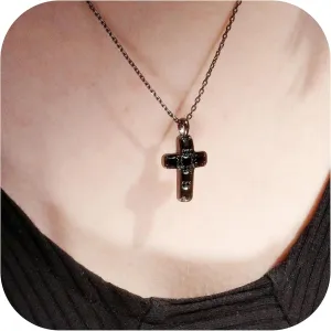 Dainty Chunky Gold Cross Necklace for Women, Small Christian Necklace Faith Cross Pendant Religious Gifts for Women