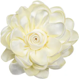 Dainty Satin Rose Flower Brooch Pins for Women Delicate Large Camellia Pins Shawl Clips Duckbill Clips Wedding Prom Banquet Party Jewelry Gift