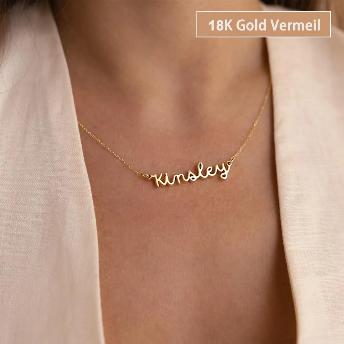 DayOfShe Custom Name Necklace for Women Gifts, 18K Gold Plated Layered Names Necklace Personalized Gifts for Birthday