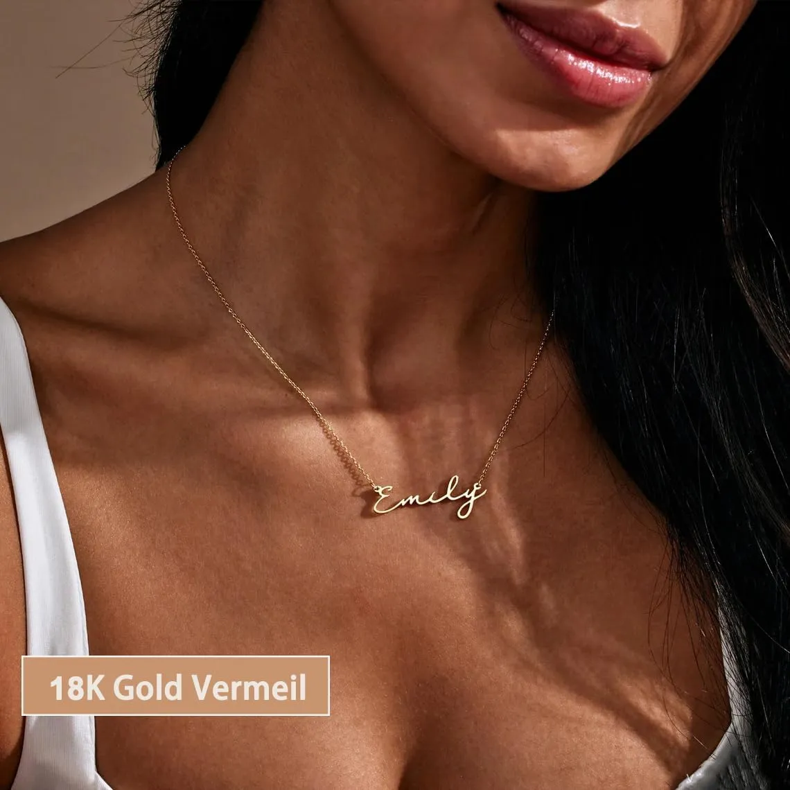 DayOfShe Custom Name Necklace for Women Gifts, 18K Gold Plated Layered Names Necklace Personalized Gifts for Birthday