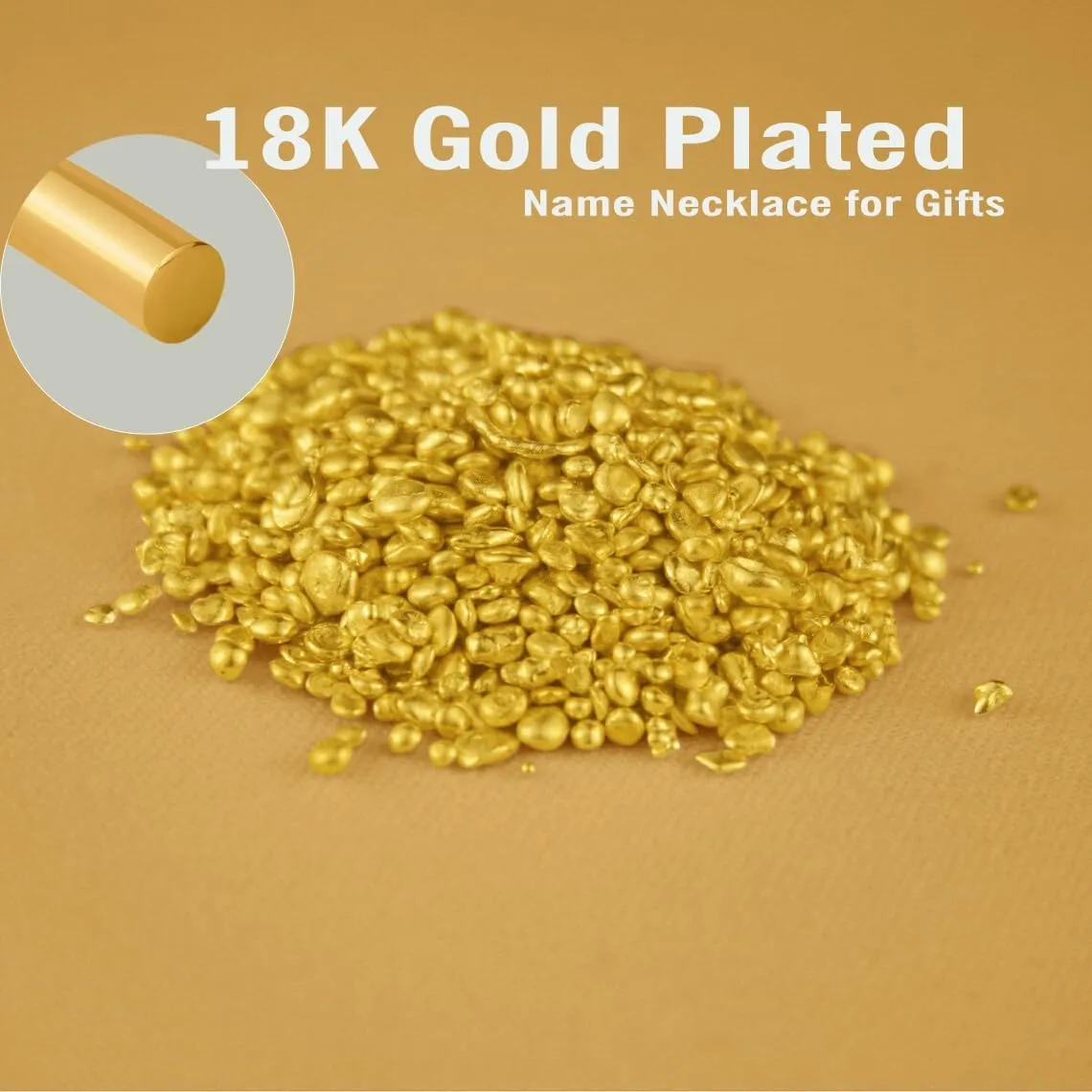 DayOfShe Personalized Name Necklace for Women 18K Gold Plated Custom Name Plate Necklace Jewelry Gifts for Mom