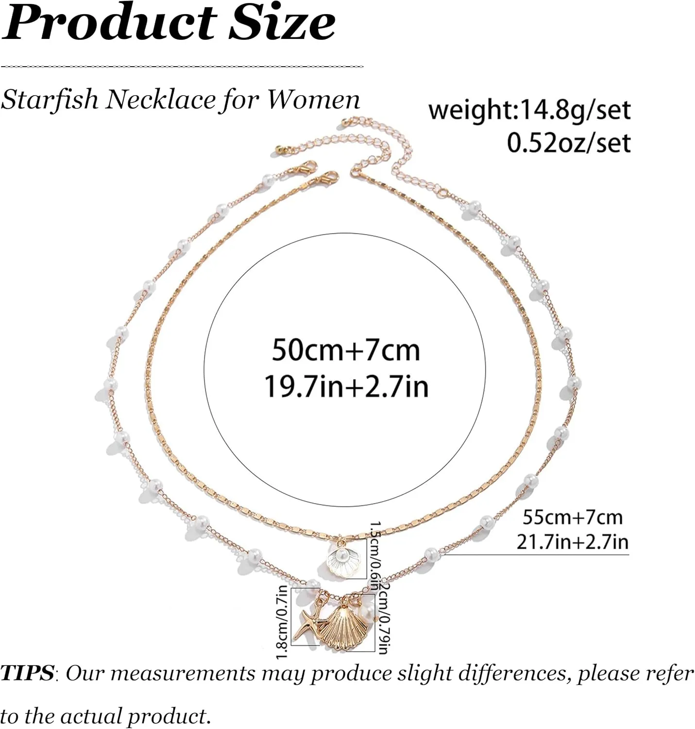 Dcfywl731 Starfish Necklace for Women Gold Shell Pendant Necklaces Seashell Charm Necklace Boho Puka Shell Summer Beach Surfer Jewelry Outfits Accessories
